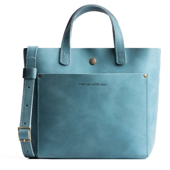 Portland Leather Mini Crossbody Bag “Aqua” NEW - Picture 11 of 13